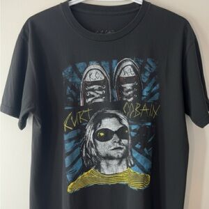Rare Kurt Cobain Stripes & Sneakers Graphic Tee